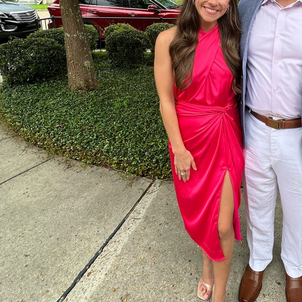 2 piece camera ready hot pink top and skirt from Red Dress Boutique